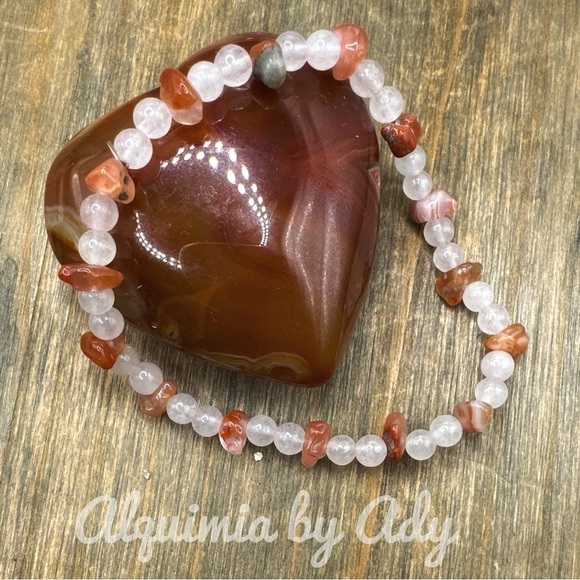 Alquimia Pink and Brown Bracelet with Semi Precious Stones - Picture 1 of 1